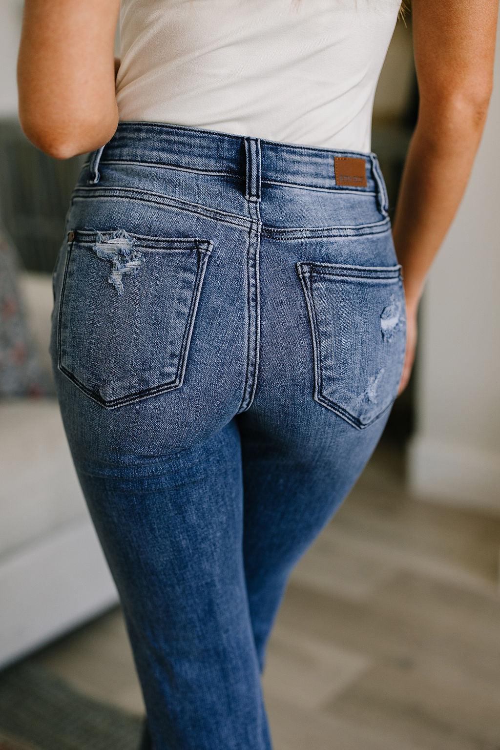 Destroyed Straight Jeans